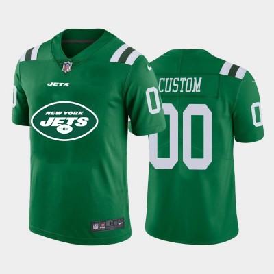 New York Jets Custom Green Men's Nike Big Team Logo Vapor Limited NFL Jersey